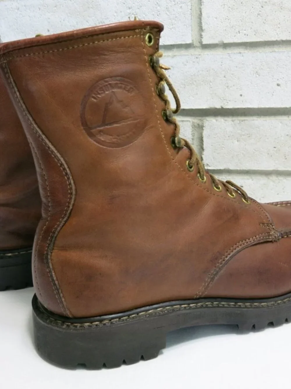 Alpine Hiker Oil Tanned Leather Moc Toe Hiking Boots Botas Men's Footwear 7 W